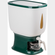 Контейнер пластиковый для сыпучих продуктов с дозатором 10 кг бело-зеленый (34-322432)