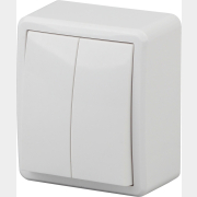 Выключатель двухклавишный наружный ЭРА Эксперт белый (11-1204-01)