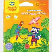 Мелки восковые МУЛЬТИ-ПУЛЬТИ Енот в Новой Гвинее 12 цветов (WC_18725)