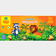 Краска акварельная МУЛЬТИ-ПУЛЬТИ Енот в джунглях  12 цветов без кисти (АК_10698)