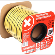 Уплотнитель гаражный тип D черный 12х10 мм STARFIX 50 м (SF1016-02)