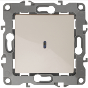 Выключатель одноклавишный скрытый с подсветкой ЭРА 12 слоновая кость (12-1102-02)