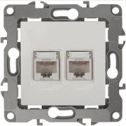 Розетка компьютерная двойная ЭРА 12 белый (12-3108-01)