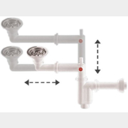 Сифон для кухни с чашкой D112 с отводом для стиральной машины 40/50 мм BAKIMAY (0402004080)
