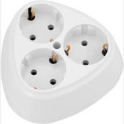 Розетка тройная наружная с заземлением BYLECTRICA Пралеска круглая белая (РА16-112)