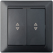Выключатель двухклавишный проходной скрытый BYLECTRICA Стиль графит (С(6+6)10-847гр)