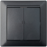 Выключатель двухклавишный скрытый с подсветкой BYLECTRICA Стиль графит (С5 10-815гр)