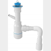 Сифон для умывальника выпуск 70 мм с отводом для стиральной машины с гибкой трубой 1 1/2"-40/50 мм AV ENGINEERING (AVE129753)