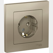 Розетка скрытая с заземлением и шторками SYSTEME (SCHNEIDER) ELECTRIC AtlasDesign шампань (ATN000544)
