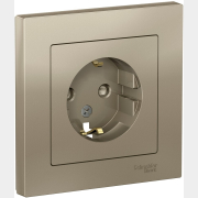 Розетка скрытая с заземлением и шторками SYSTEME (SCHNEIDER) ELECTRIC AtlasDesign шампань (ATN000544)