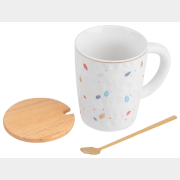 Кружка керамическая PERFECTO LINEA Autumn foliages с крышкой и ложкой 360 мл (30-851060)