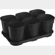 Набор горшков для рассады INGREEN Smart Solution 6 штук оникс (ING6035ЧР)