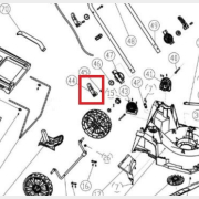 Рукоятка фиксации для газонокосилки WORTEX CLM3836 (SC8A110-J-44)