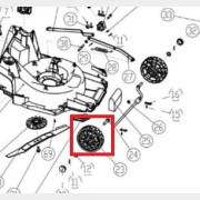Колесо переднее для газонокосилки WORTEX CLM3836 (SC8A110-J-23)
