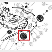 Колесо переднее для газонокосилки WORTEX CLM3836 (SC8A110-J-23)