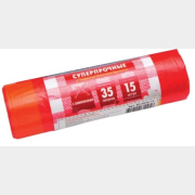 Пакеты для мусора с завязками РОМАШКА Надежные сверхрочные 35 л 15 штук красные (ВЗ0351514)