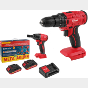 Набор инструмента дрель-шуруповерт аккумуляторная WORTEX LX BD 1820 Li XLT и гайковерт аккумуляторный CWR 03 SET (1329368)