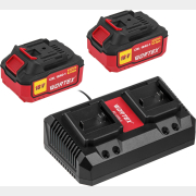 Комплект аккумулятор 18В 4Ач 2 штуки и зарядное устройство WORTEX XLT SET (1329413)