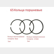 Кольца поршневые 65мм в коробке для компрессора ECO AE-1005-B1 (AE-SP2004)