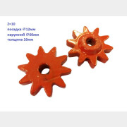 Шестерня бетономешалки 10 зубьев 12*60мм для бетономешалки DGM BK-80C (BK-80C-42)
