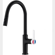 Смеситель для кухни A-FIVE Rose черный + белый (А5-0825)