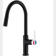 Смеситель для кухни A-FIVE Rose черный + белый (А5-0825)