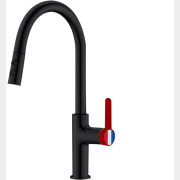 Смеситель для кухни A-FIVE Rose черный + красный (А5-1025)