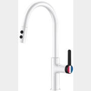 Смеситель для кухни A-FIVE Rose белый + черный (А5-0925)