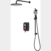 Душевая стойка A-FIVE серия Rose черный + красный (А5-1056)