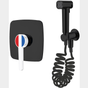 Смеситель скрытого монтажа для псевдобиде A-FIVE Rose черный + белый (А5-0850)