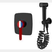 Смеситель скрытого монтажа для псевдобиде A-FIVE Rose черный + красный (А5-1050)