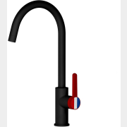 Смеситель для кухни A-FIVE Rose черный + красный (А5-1024)