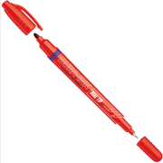 Маркер перманентный двухсторонний MARKAL Dura ink dual tip красный (96282)