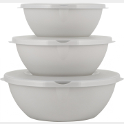 Набор салатников с крышками PLASTTEAM Helsinki пепельный жемчуг 3 штуки (PT128010024)