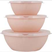 Набор салатников с крышками PLASTTEAM Helsinki персиковая карамель 3 штуки (PT128010040)