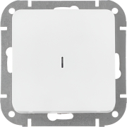 Выключатель одноклавишный cкрытый с подсветкой BYLECTRICA Astrum белый (С1 10-3507)