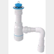 Сифон для умывальника разборный выпуск 64 мм с гибкой трубой 1 1/4" AV Engineering (AVE129751)