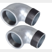 Угольник чугунный с внутренней-наружной резьбой 1/2" оцинкованный AV ENGINEERING 2 штуки (AVEC410000012)