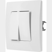Выключатель двухклавишный скрытый LEIDEN ELECTRIC Steen белый (806032)