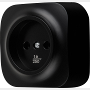 Розетка открытая без заземления LEIDEN ELECTRIC Bailly черная (806013)