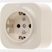 Розетка открытая с заземлением LEIDEN ELECTRIC Bailly бежевая (806024)