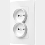 Розетка двойная скрытая без заземления LEIDEN ELECTRIC Steen белая (806037)