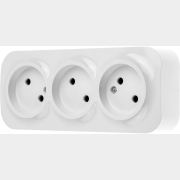 Розетка тройная открытая без заземления LEIDEN ELECTRIC Bailly белая (806008)