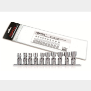 Набор головок 3/8" 10-19 мм шарнирных 10 предметов на подвесе TOPTUL (GAAG1004)