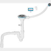 Сифон для кухни прямоточный с аварийным выходом и с выпуском 70 мм 1 1/2"-40/50 мм AV ENGINEERING (AVE129741)