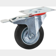 Опора колёсная STARFIX d100 мм на площадке с фиксатором резиновая (SMF-49730-1)