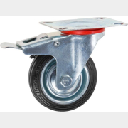 Опора колёсная STARFIX d75 мм на площадке с фиксатором резиновая (SMF-49705-1)