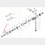 Цанга для пневмошлифмашины прямой 6 мм ECO ADG25-01 (ADG25-01-32-6)