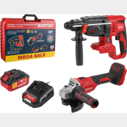 Перфоратор аккумуляторный WORTEX CRH 1824-2 XLT и Шлифмашина угловая (болгарка) WORTEX CAG 1812-1 Е ALL1 SET (1329852)