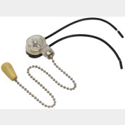 Выключатель-цепочка c проводом и деревянным наконечником REXANT Silver  (32-0103-1)